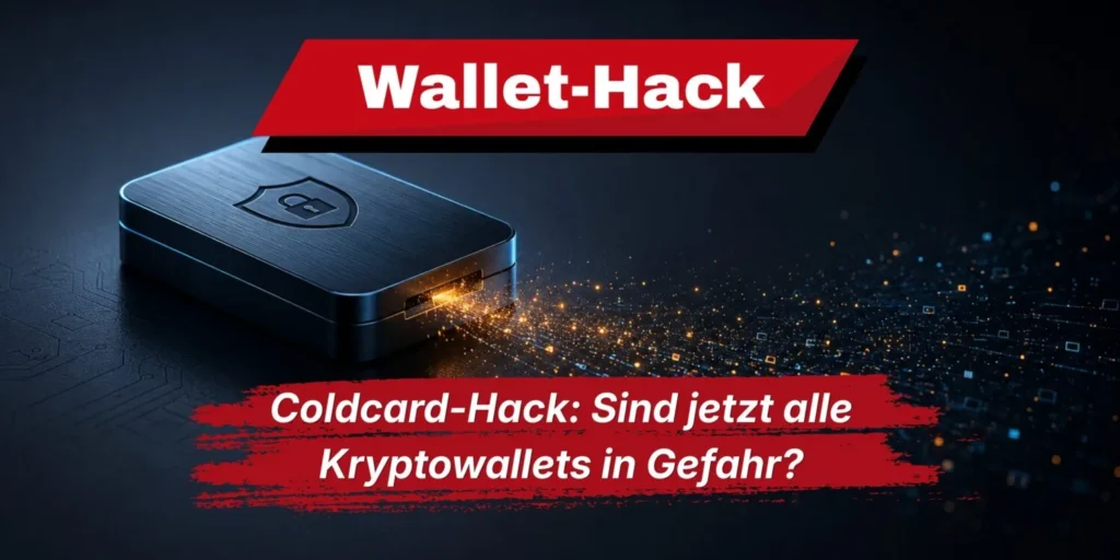 Titelbild zur Coldcard-Sicherheitslücke und der Frage, ob Hardware-Wallets für Bitcoin gefährdet sind