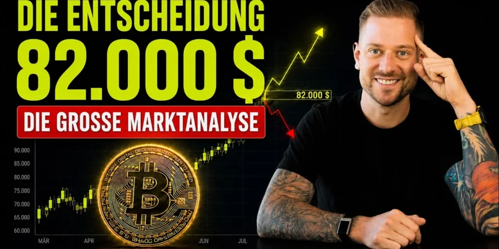 Titelbild zur Frage, ob Bitcoin die 82.000-Dollar-Marke bricht oder in einer Bullenfalle endet