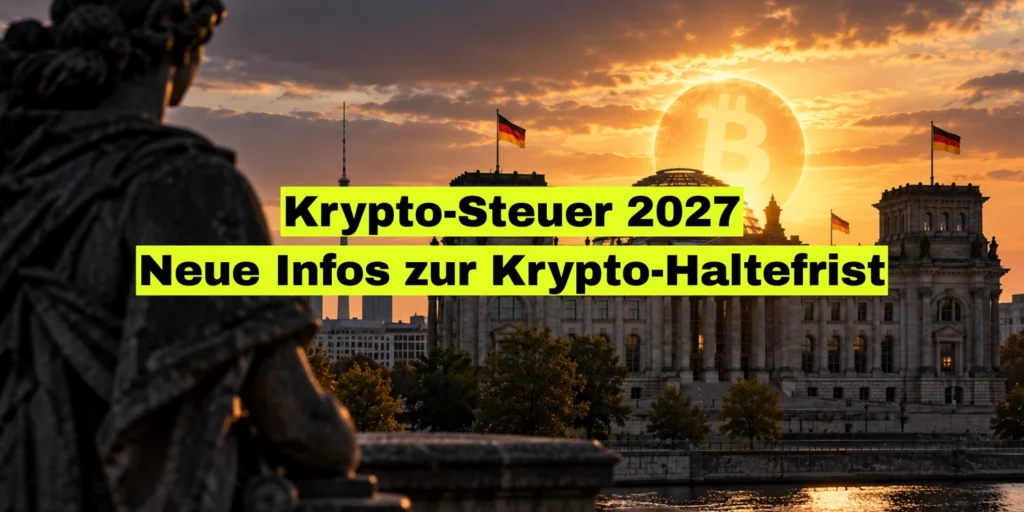 Eine Person sitzt abends allein am Küchentisch vor einem Laptop und einem Stapel Unterlagen, Sinnbild für die offene Frage nach der Besteuerung alter Krypto-Bestände.